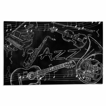 Jazz Instruments Music Background Rugs 57321160