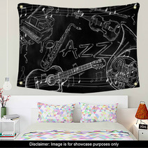 Jazz Instruments Music Background Wall Art 57321160