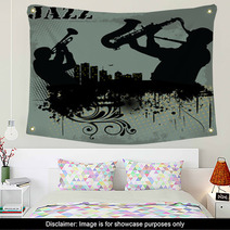 Jazz Music Background Wall Art 41060731