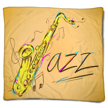 Jazz Vector Art Blankets 65097728