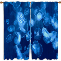 Jellyfish Background Window Curtains 38170629
