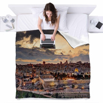 Jerusalem Old City Skyline Blankets 54912281