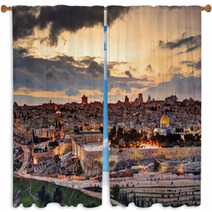 Jerusalem Old City Skyline Window Curtains 54912281