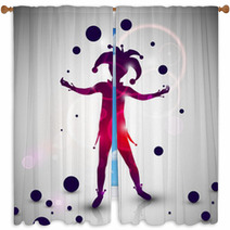 Jester Juggler Window Curtains 48272225
