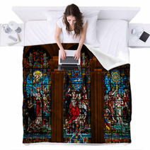 Jesus And Lucifer, Jesus At Cana And Baptism By Saint John Blankets 85022110