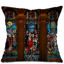 Jesus And Lucifer, Jesus At Cana And Baptism By Saint John Pillows 85022110