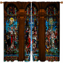 Jesus And Lucifer, Jesus At Cana And Baptism By Saint John Window Curtains 85022110