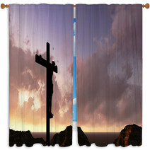 Jesus Crucifixion Window Curtains 59111383