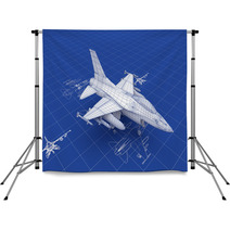 Jet Fighter Aircraft Blueprint Backdrops 41368515