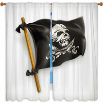 Jolly Roger, Vector Icon Window Curtains 55561758
