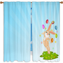 Juggling Bunny Window Curtains 21424968