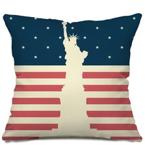 July 4, Independence Day, Vector Illustration, Flat Design Pillows 66457300