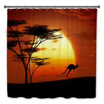 Kangaroo Sunset Australia Bath Decor 49753375