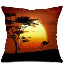 Kangaroo Sunset Australia Pillows 49753375