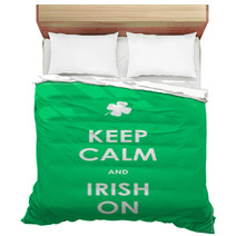 Keep Calm And Irish On - Vector Background Bedding 61397890