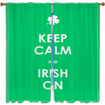 Keep Calm And Irish On - Vector Background Window Curtains 61397890