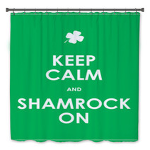 Keep Calm And Shamrock On - Vector Background Bath Decor 61397893