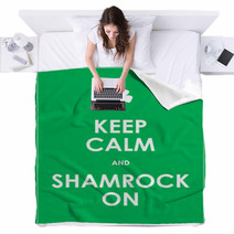 Keep Calm And Shamrock On - Vector Background Blankets 61397893