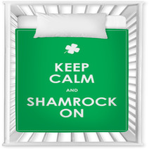 Keep Calm And Shamrock On - Vector Background Nursery Decor 61397893