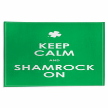 Keep Calm And Shamrock On - Vector Background Rugs 61397893