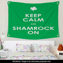 Keep Calm And Shamrock On - Vector Background Wall Art 61397893
