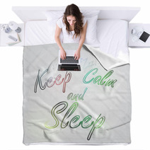 Keep Calm And Sleep Typography Blankets 55143775