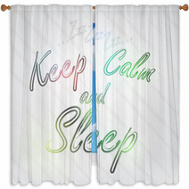 Keep Calm And Sleep Typography Window Curtains 55143775