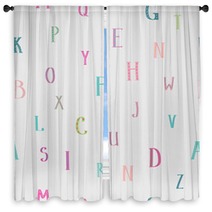 Kids Alphabet Seamless Pattern Window Curtains 93768378