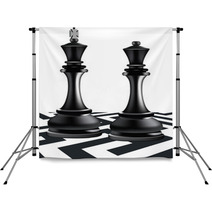 King And Queen Black Chess Pieces Backdrops 67142174