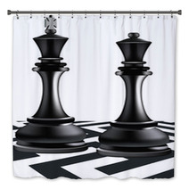 King And Queen Black Chess Pieces Bath Decor 67142174
