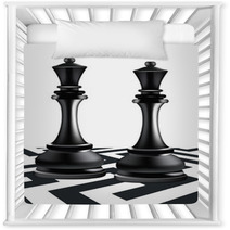 King And Queen Black Chess Pieces Nursery Decor 67142174