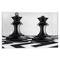 King And Queen Black Chess Pieces Rugs 67142174