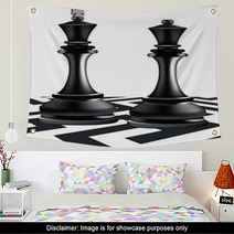King And Queen Black Chess Pieces Wall Art 67142174