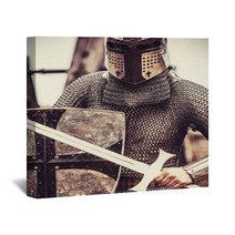 Knight. Photo In Vintage Style Wall Art 60546838