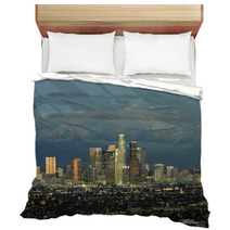 LA Skyline And Backdrop Of The San Gabriel Mountains Bedding 9990668