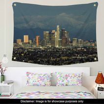 LA Skyline And Backdrop Of The San Gabriel Mountains Wall Art 9990668