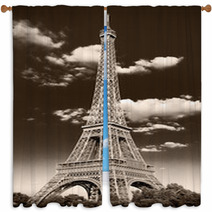 La Torre Eiffel Retrò Window Curtains 55627886