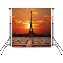 La Tour Eiffel Dal Trocadero All'alba Backdrops 55184059