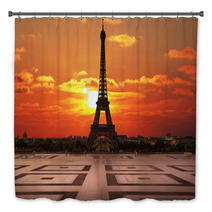 La Tour Eiffel Dal Trocadero All'alba Bath Decor 55184059