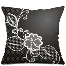 Lace Corner White Pillows 55247614