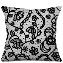 Lace Seamless Pattern With Flowers Pillows 117307153