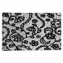 Lace Seamless Pattern With Flowers Rugs 117307153