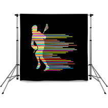 Lacrosse Player In Action Vector Background Concept Made Of Stri Backdrops 65147716