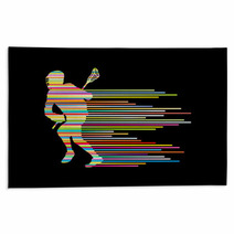 Lacrosse Player In Action Vector Background Concept Made Of Stri Rugs 65147716