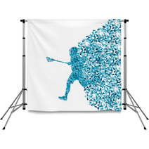 Lacrosse Player Vector Background Abstract Concept Made Of Trian Backdrops 59354402