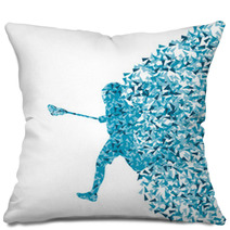 Lacrosse Player Vector Background Abstract Concept Made Of Trian Pillows 59354402