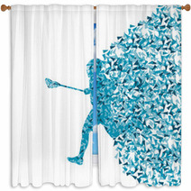 Lacrosse Player Vector Background Abstract Concept Made Of Trian Window Curtains 59354402