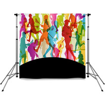 Lacrosse Players Active Men Sports Silhouettes Abstract Backgrou Backdrops 61591360