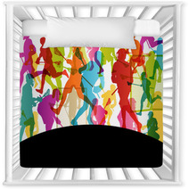 Lacrosse Players Active Men Sports Silhouettes Abstract Backgrou Nursery Decor 61591360