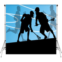 Lacrosse Players Active Sports Silhouettes Background Illustrati Backdrops 59353414